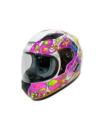 Sway SW-815K Ocean White Pink Full Face Çocuk Kaskı - MotoDede