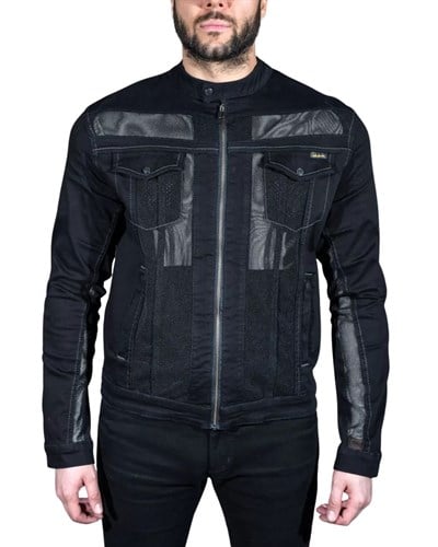 Rider Denim Efil File Yazlık Motosiklet Montu (Siyah) - MotoDede