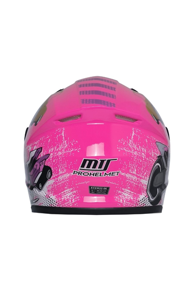 MTS M-201 Full Face Çocuk Motosiklet Kaskı Pink - MotoDede