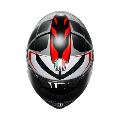 AGV KASK/K6 S E2206 MPLK KARVE MATT BLACK WHİTE RED CONFİGURATİON
