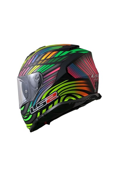 LS2 FF800 Storm II Power Mat Siyah Gökkuşağı Kask - MotoDede