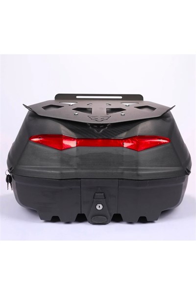 Tien 52 Litre Siyah Motosiklet Topcase Çanta (Çanta Üstü Metal Plakalı)