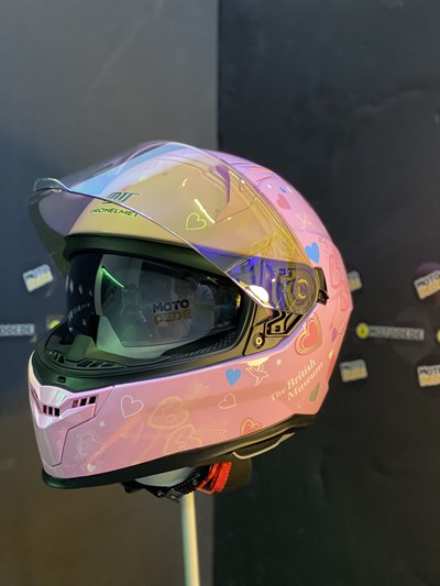 MTS M-910 Full Face Güneş Vizörlü Kask - Pretty Pembe - MotoDede
