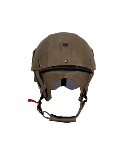 Tex 701 ZN Kahverengi Deri Miğfer Kask - MotoDede