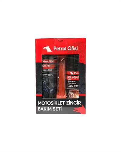 Petrol Ofisi Motosiklet Zincir Bakım Seti (Temizleme Spreyi + Zincir Yağı + Temizleme Fırçası) - Motodede