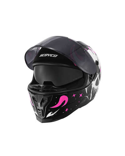 Scoyco FF-869 Skull - Full Face Motosiklet Kaskı - MotoDede