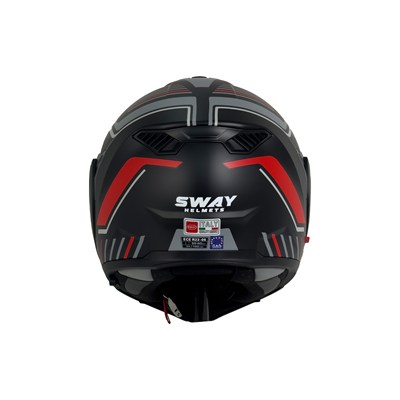 Sway X600 Orion Black Red 180° Çene Açılır Motosiklet Kaskı
