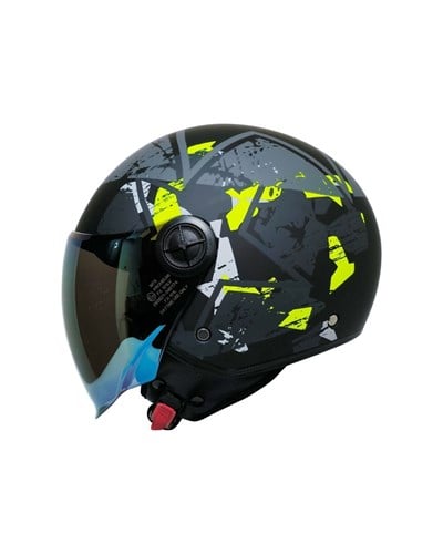 MTS FX-101 Neon Camo Yarım Kask - MotoDede