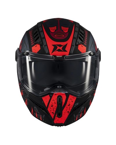 AXXIS Ghostfighter Boho C3 Mat Siyah Kırmızı Motosiklet Kaskı - MotoDede