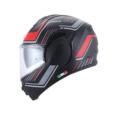 Sway X600 Orion Black Red 180° Çene Açılır Motosiklet Kaskı