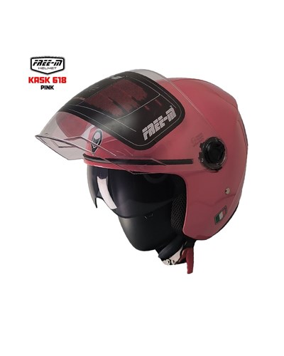 Free-M YA-665VR Yarım Motosiklet Kaskı - Pembe - Motodede