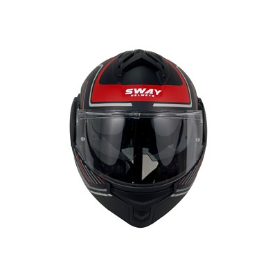 Sway X600 Orion Black Red 180° Çene Açılır Motosiklet Kaskı