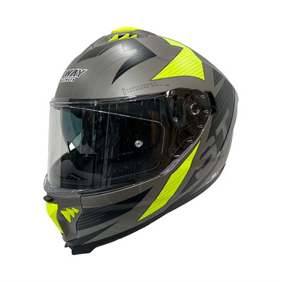 Sway SW 865 ST Titanium Yellow Full Face Kask - MotoDede