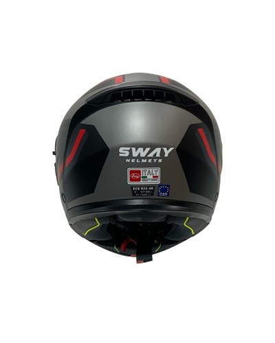 Sway SW 917 Fast Black Titanium Red Çene Açılır Kask - MotoDede