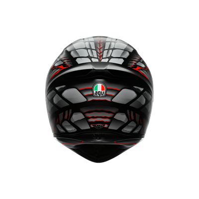 AGV KASK/K1 S E2206 LYZARD MATT BLACK GREY RED CONFİGURATİON