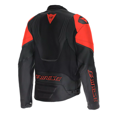 DAINESE CEKET RACING 5 LEATHER BLK BLK RED FLUO