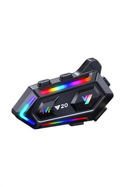 Y20 RGB LED Işıklı Motosiklet İnterkom Cihazı - MotoDede