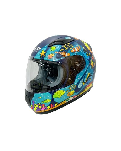 Sway SW-815K Ocean Black Blue Full Face Çocuk Kaskı - MotoDede