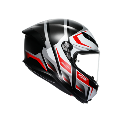 AGV KASK/K6 S E2206 MPLK KARVE MATT BLACK WHİTE RED CONFİGURATİON