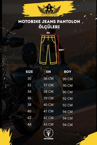 Motobike Jeans 6000 Fitilli Lacivert Motosiklet Pantolonu (Korumalar Hariç)