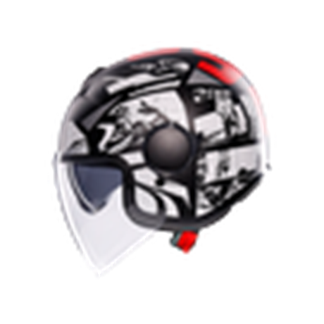 AGV KASK/ ETERES HISTORY MATT BLACK WHITE RED MO136