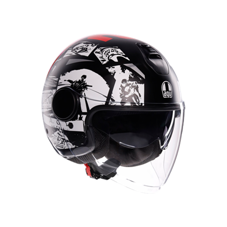 AGV KASK/ ETERES HISTORY MATT BLACK WHITE RED MO136