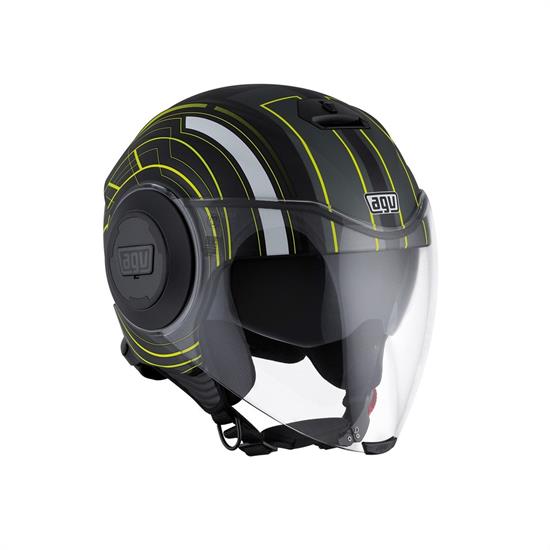 AGV KASK/FLUID MULTI CHICAGO MATT BLK/YLW