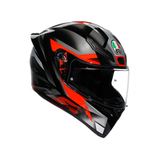 AGV KASK/K1 S E2206 FASTLAP BLACK GREY RED CONF.