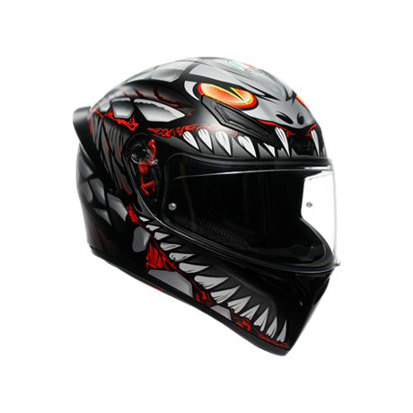AGV KASK/K1 S E2206 LYZARD MATT BLACK GREY RED CONFİGURATİON