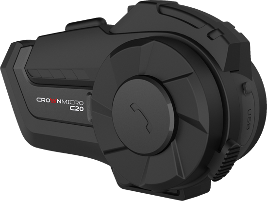 Crown C20 Pro Motosiklet Interkomu - 2 Kişilik, 1200m, Bluetooth 5.1, HD Ses