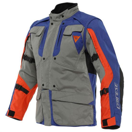 DAINESE CEKET/ ALLIGATOR TEX JACKET CHARCOAL GRAY SODALITE BLUE FLAME ORANGE