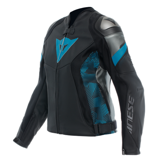 DAINESE CEKET DERİ/AVRO 5 LEATHER JACKET WMN BLK TEAL ANT