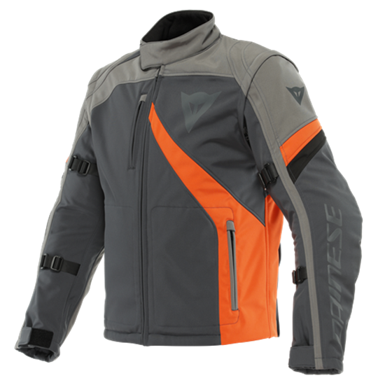 DAINESE CEKET/ RANCH TEX JACKET EBONY CHARCOAL-GRAY FLAME ORANGE