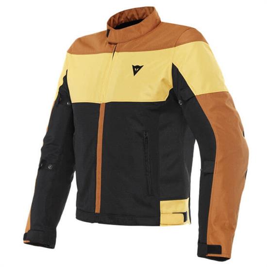 DAINESE CEKET/ELETTRICA AIR TEX BLK LTHR BRWN MINERAL YLW