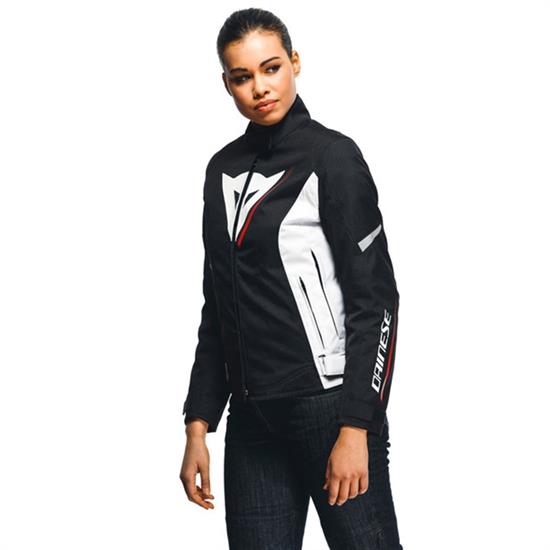 DAINESE CEKET/VELOCE LADY D-DRY BLACK WHITE LAVA-RED