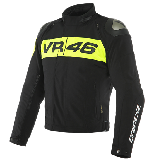 DAINESE CEK/VR46 PODIUM D-DRY JACKET-BLACK/FLUO-YELLOW