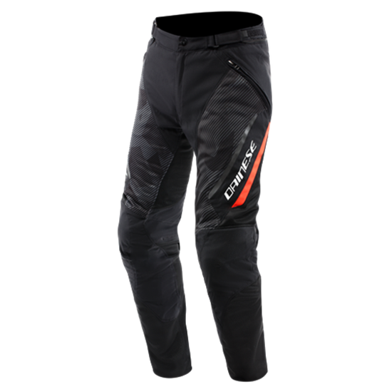 DAINESE DRAKE 2 SUPER AIR TEX PANTS BLACK ANTHRACITE RED-FLUO