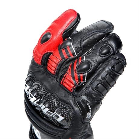 DAINESE ELD/DRUID 4 LTHR GLOVES BLACK/LAVA-RED/WHITE
