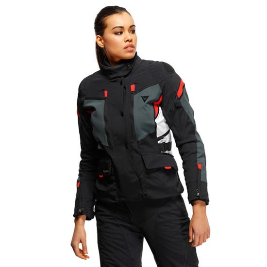 DAINESE/CARVE MASTER 3 LDY G.TEX BLK EBONY LAVA-RED