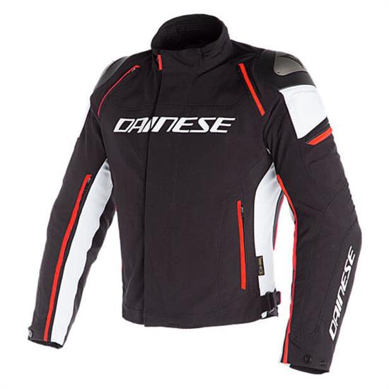 DAINESE/RACING 3 D-DRY JACKET BLK WHT FLUO RED