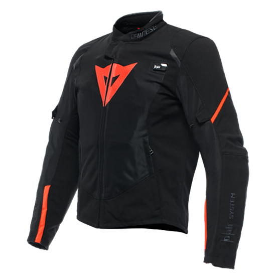 DAINESE/SMART JACKET LS SPORT BLK FLUO RED