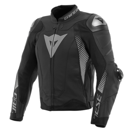 DAINESE/SUPER SPEED 4 LTHR JCKT BLK-MATT/CHARCOAL-GRAY