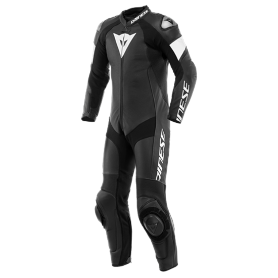 DAINESE/TOSA 1 PCS LEATHER SUIT PERF. BLACK BLACK WHITE
