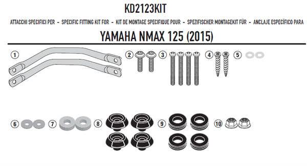 KAPPA D2123KITK YAMAHA N-MAX 125-155 (15-20) RÜZGAR SİPERLİK BAĞLANTISI