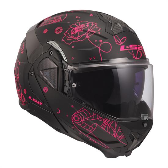 LS2 ADVANT 2 SOPHIA MAT SİYAH-PEMBE KASK