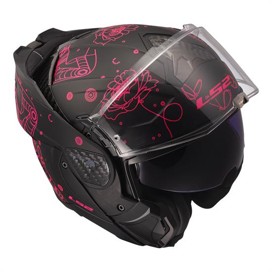 LS2 ADVANT 2 SOPHIA MAT SİYAH-PEMBE KASK