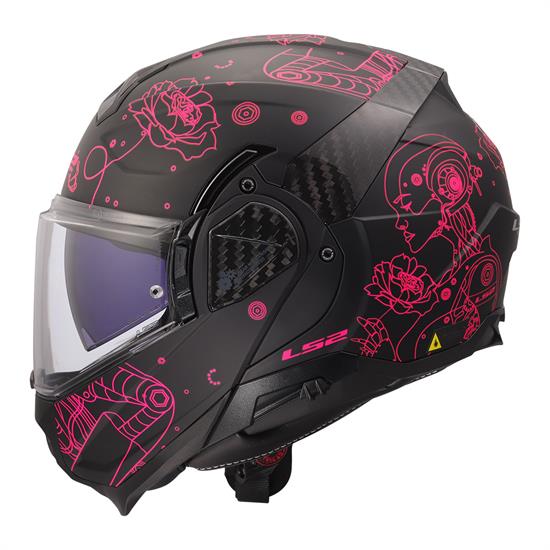 LS2 ADVANT 2 SOPHIA MAT SİYAH-PEMBE KASK