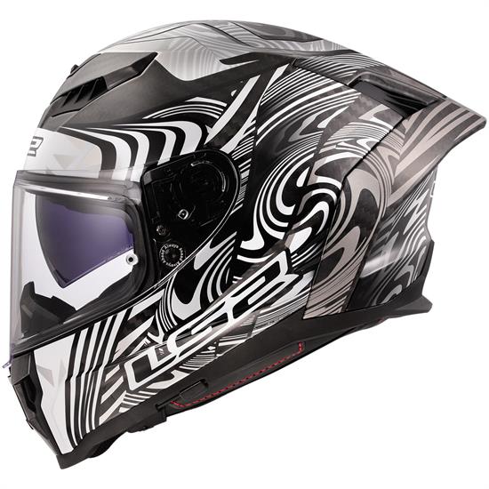 LS2 DRAGON KARBON ENTHUM SİYAH-GRİ KASK