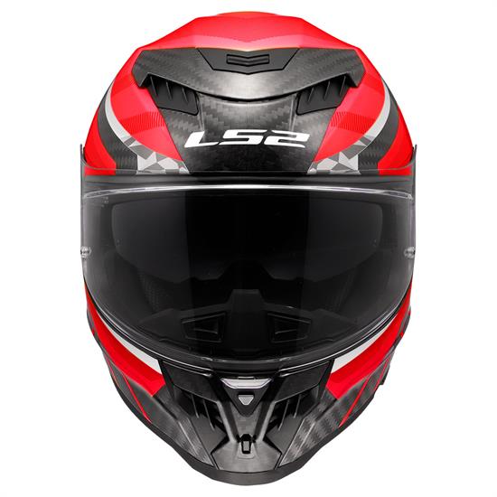 LS2 DRAGON KARBON TRAX KIRMIZI KASK