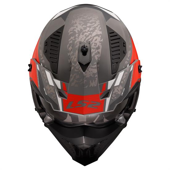 LS2 DRIFTER DEVOR MAT GRİ-TITANIUM-KIRMIZI KASK